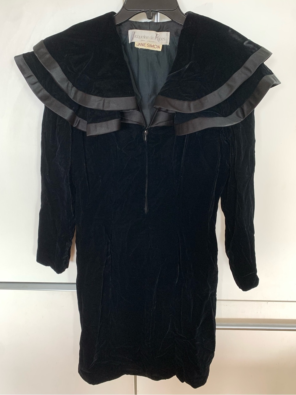 Vintage 1980s Jacqueline de Ribes Black Velvet
Couture Dress Jane Simon
